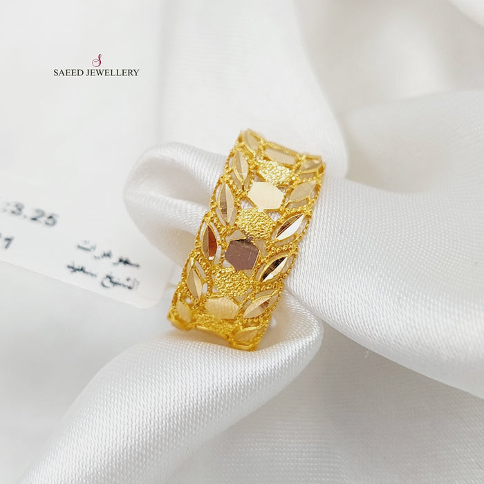 21K Spike Wedding Ring Made of 21K Yellow Gold by Saeed Jewelry-25363