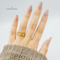 21K Spike Wedding Ring Made of 21K Yellow Gold by Saeed Jewelry-25365