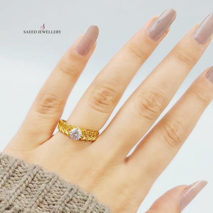 21K Spike Wedding Ring Made of 21K Yellow Gold by Saeed Jewelry-25373