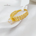 21K Spike Wedding Ring Made of 21K Yellow Gold by Saeed Jewelry-25374