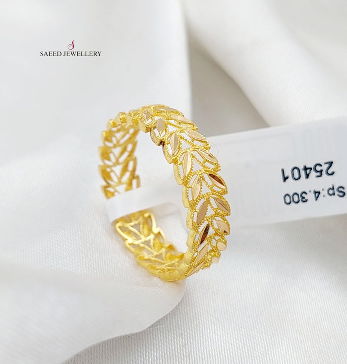 21K Spike Wedding Ring Made of 21K Yellow Gold by Saeed Jewelry-25399