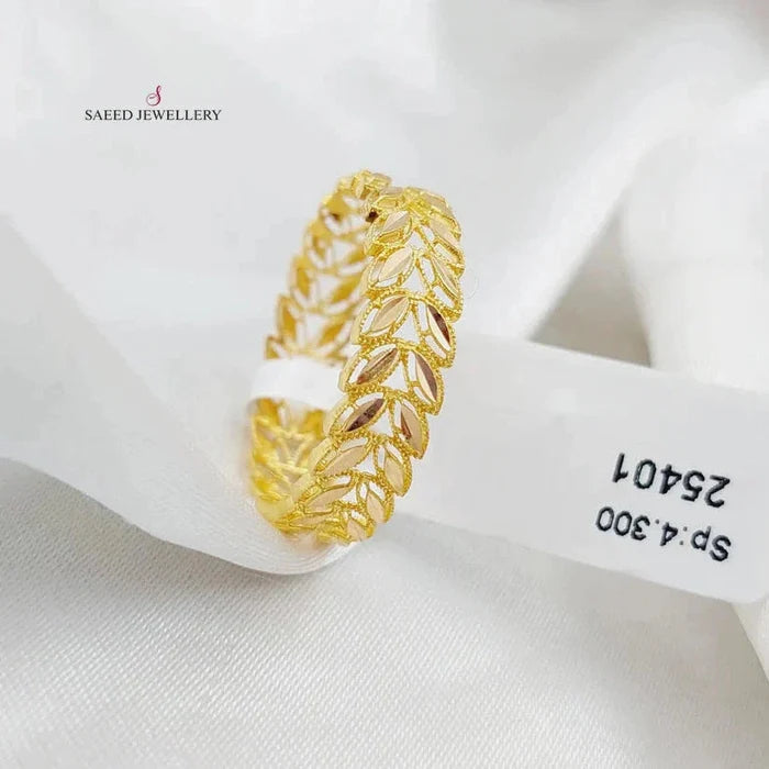 21K Spike Wedding Ring Made of 21K Yellow Gold by Saeed Jewelry-25395