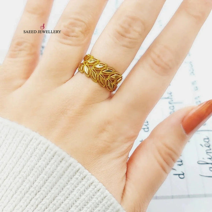 21K Spike Wedding Ring Made of 21K Yellow Gold by Saeed Jewelry-26835