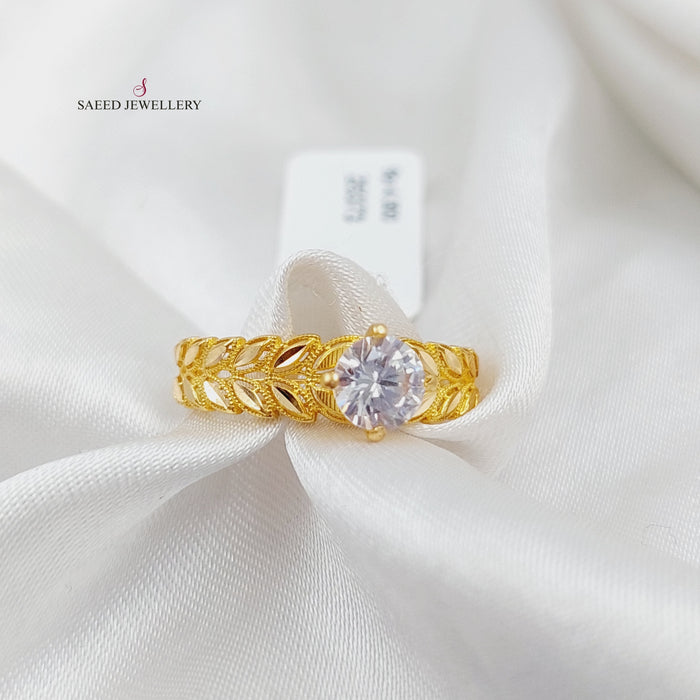 21K Spike Wedding Ring Made of 21K Yellow Gold by Saeed Jewelry-25374