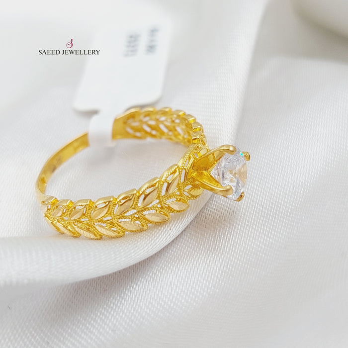21K Spike Wedding Ring Made of 21K Yellow Gold by Saeed Jewelry-25374