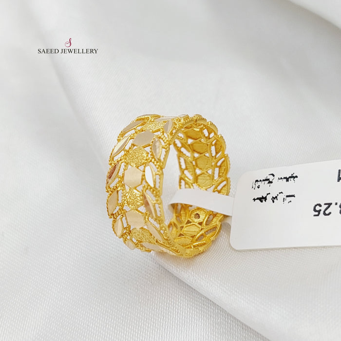 21K Spike Wedding Ring Made of 21K Yellow Gold by Saeed Jewelry-25365