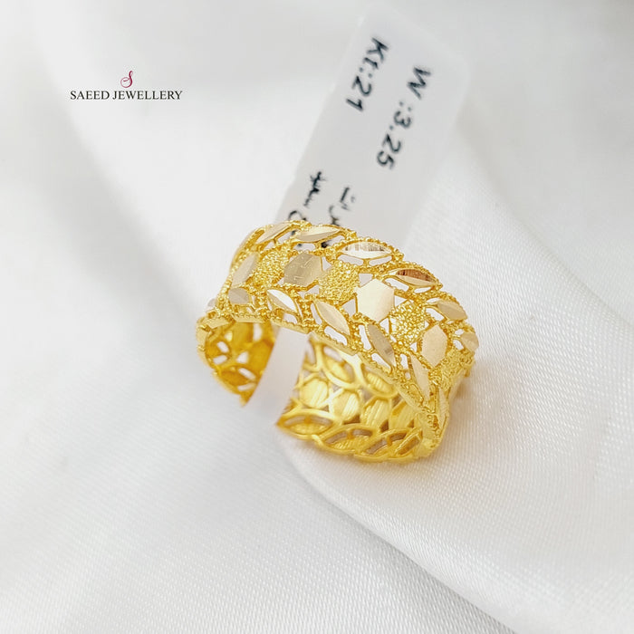 21K Spike Wedding Ring Made of 21K Yellow Gold by Saeed Jewelry-25361
