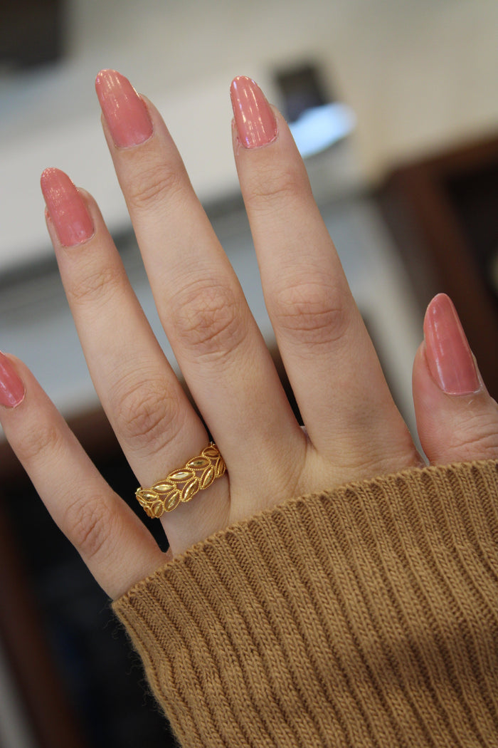 21K Spike Wedding Ring Made of 21K Yellow Gold by Saeed Jewelry-20899