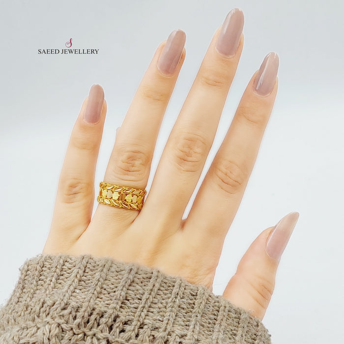 21K Spike Wedding Ring Made of 21K Yellow Gold by Saeed Jewelry-25361