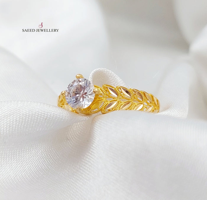 21K Spike Wedding Ring Made of 21K Yellow Gold by Saeed Jewelry-25374