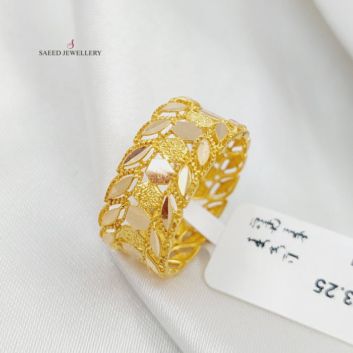 21K Spike Wedding Ring Made of 21K Yellow Gold by Saeed Jewelry-25365