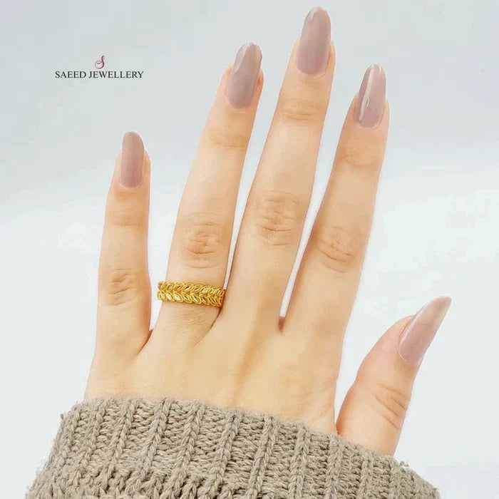 21K Spike Wedding Ring Made of 21K Yellow Gold by Saeed Jewelry-25394