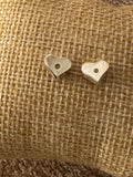 Sterling Silver Puffy Heart Stud Earrings