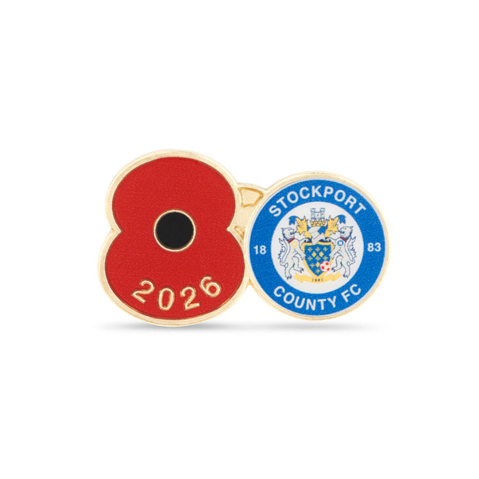Stockport County Poppy Football Pin 2026