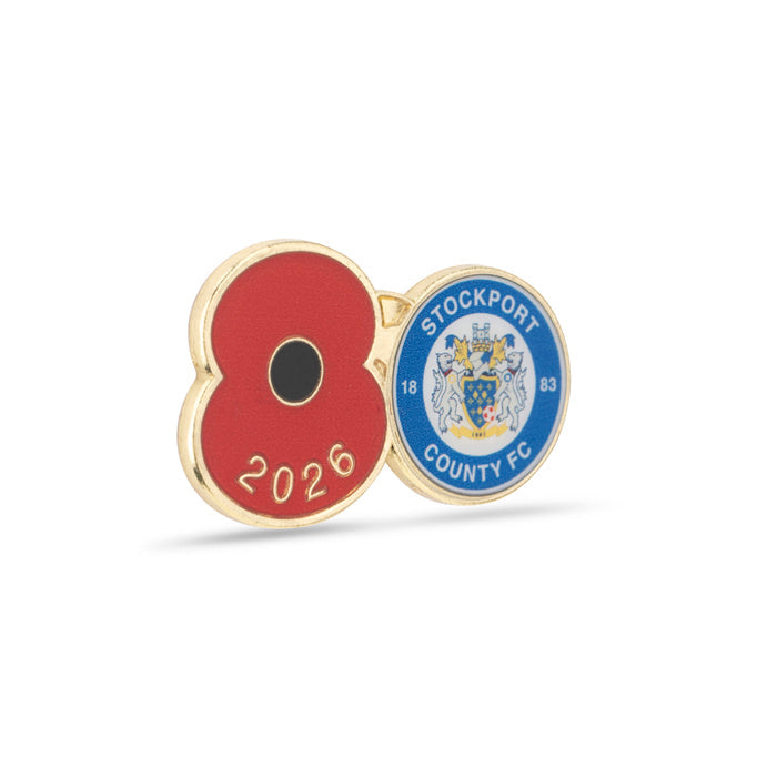 Stockport County Poppy Football Pin 2026