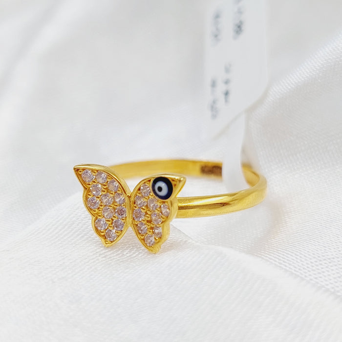21K Stone Butterfly Ring Made of 21K Yellow Gold by Saeed Jewelry-25864