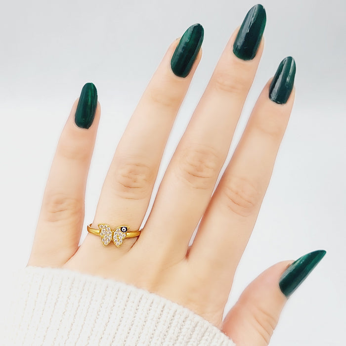 21K Stone Butterfly Ring Made of 21K Yellow Gold by Saeed Jewelry-25864