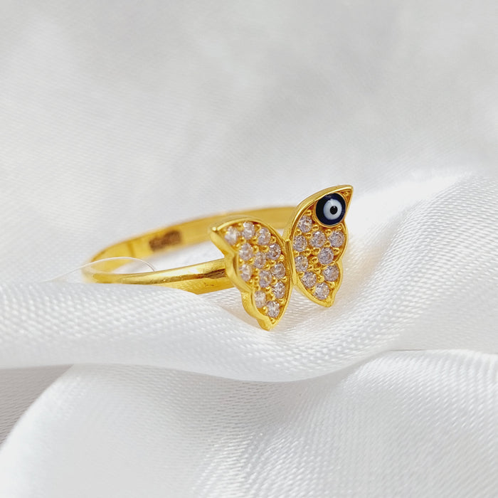 21K Stone Butterfly Ring Made of 21K Yellow Gold by Saeed Jewelry-25864