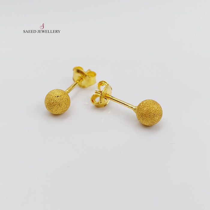 Sugar Screw Earrings Made Of  21K Yellow Gold by Saeed Jewelry-27425
