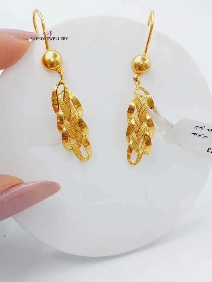 21K Taft Earrings Made of 21K Yellow Gold by Saeed Jewelry-27211