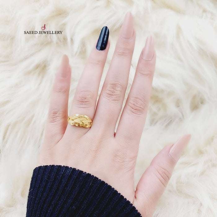 21K Taft Ring Made of 21K Yellow Gold by Saeed Jewelry-25987