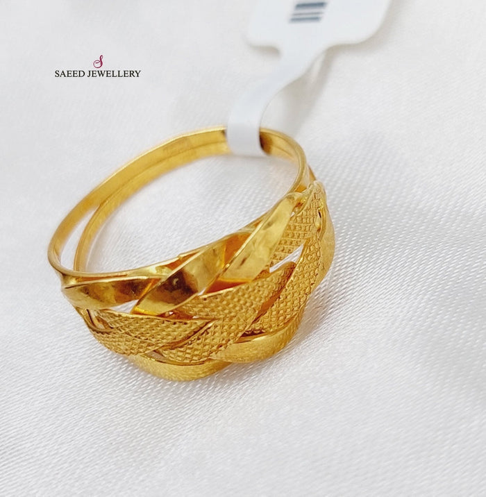 21K Taft Ring Made of 21K Yellow Gold by Saeed Jewelry-25987