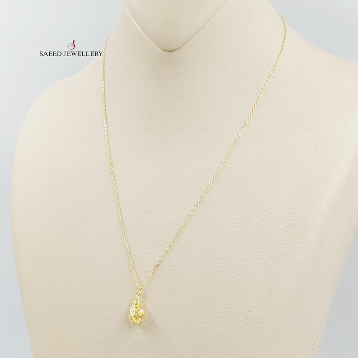 18K عقد دمعة-مجوهرات الشيخ سعيد-Saeed Jewelry