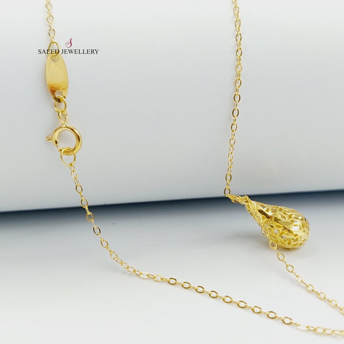 18K عقد دمعة-مجوهرات الشيخ سعيد-Saeed Jewelry