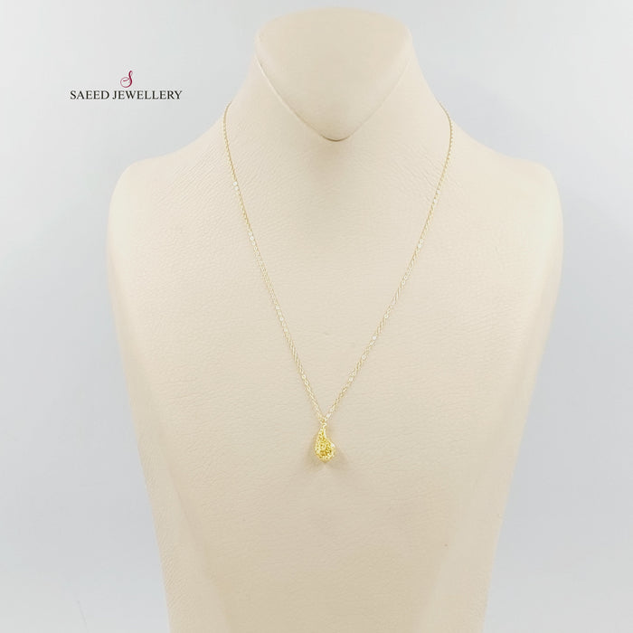 18K عقد دمعة-مجوهرات الشيخ سعيد-Saeed Jewelry