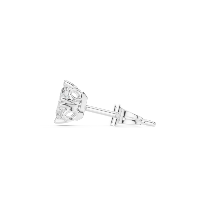 Oval Cut Lab Grown Diamond Stud Earrings in Silver