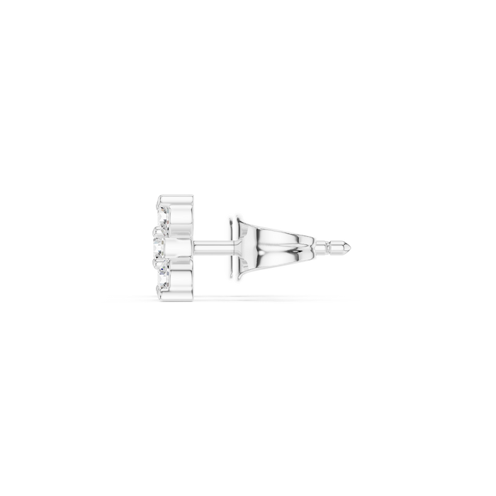 Round Cut Lab Grown Diamond Stud Earrings in Silver
