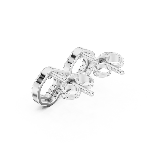 Round Cut Lab Grown Diamond Stud Earrings in Silver