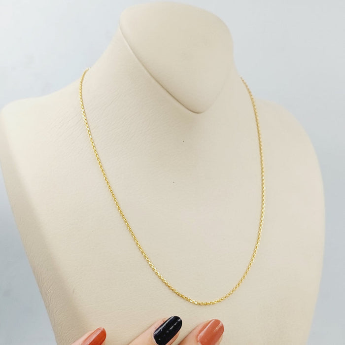 Thin Link Cable Chain Made Of 21K Yellow Gold by Saeed Jewelry-28141