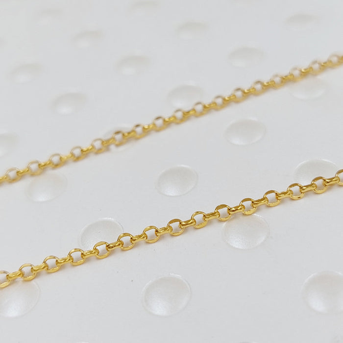 Thin Link Cable Chain Made Of 21K Yellow Gold by Saeed Jewelry-28141