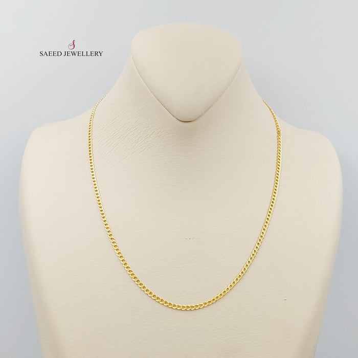 21K Thin Chain 45cm Made of 21K Yellow Gold by Saeed Jewelry-26641