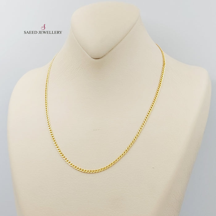 21K Thin Chain 45cm Made of 21K Yellow Gold by Saeed Jewelry-26648