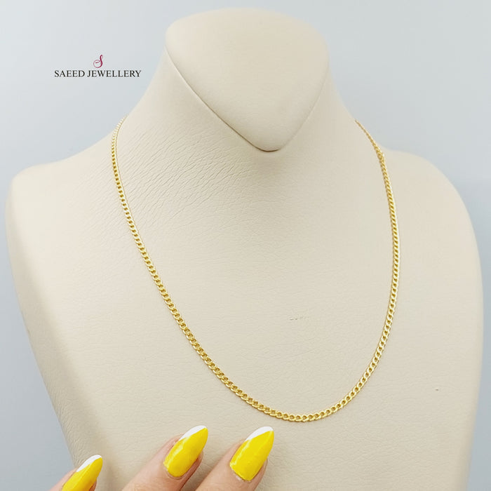 21K Thin Chain 45cm Made of 21K Yellow Gold by Saeed Jewelry-26641