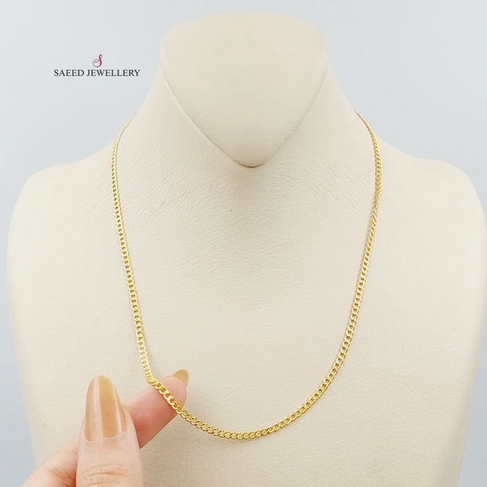 Thin Figaro Chain Made Of  21K Yellow Gold by Saeed Jewelry-27373
