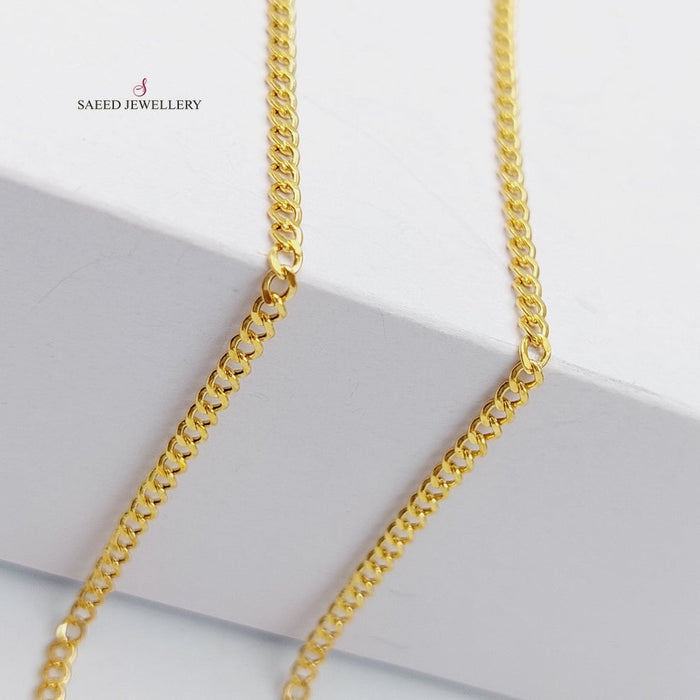 Thin Figaro Chain Made Of  21K Yellow Gold by Saeed Jewelry-27373