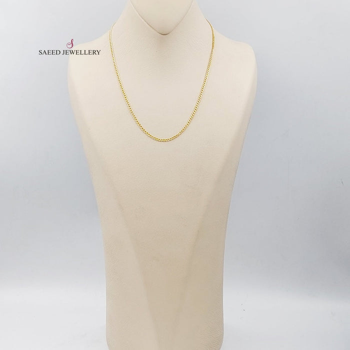Thin Figaro Chain Made Of  21K Yellow Gold by Saeed Jewelry-27373
