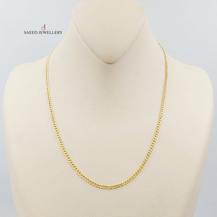 Thin Figaro Chain Made Of  21K Yellow Gold by Saeed Jewelry-27373