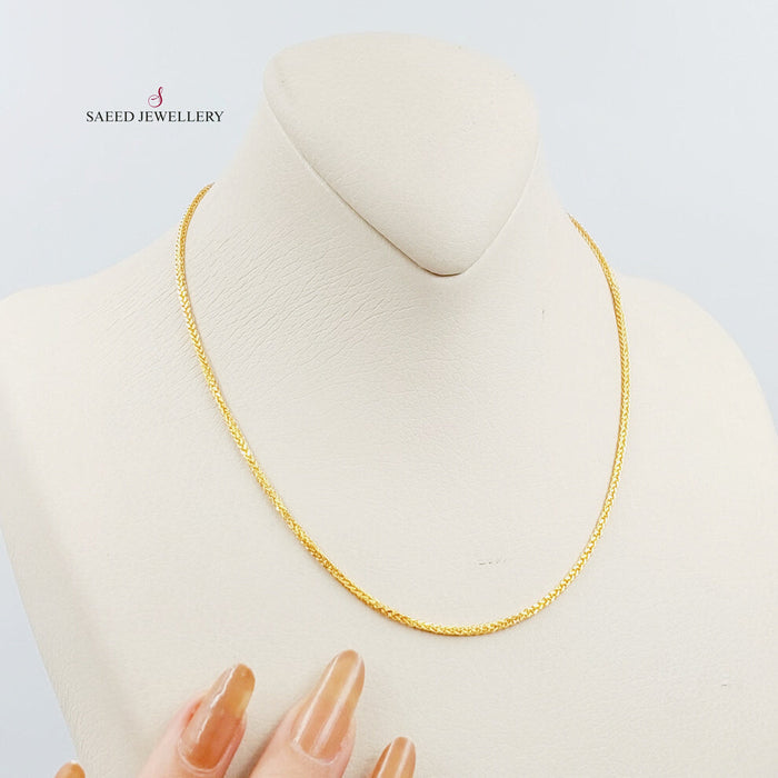 21K Thin Spiga Chain Made of 21K Yellow Gold by Saeed Jewelry-25189