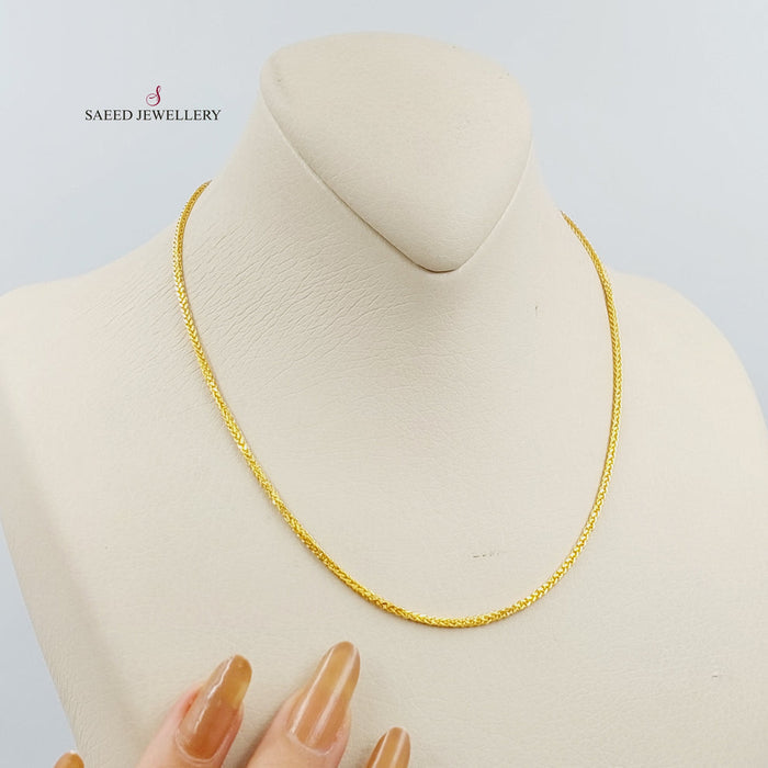 21K Thin Spiga Chain Made of 21K Yellow Gold by Saeed Jewelry-26022