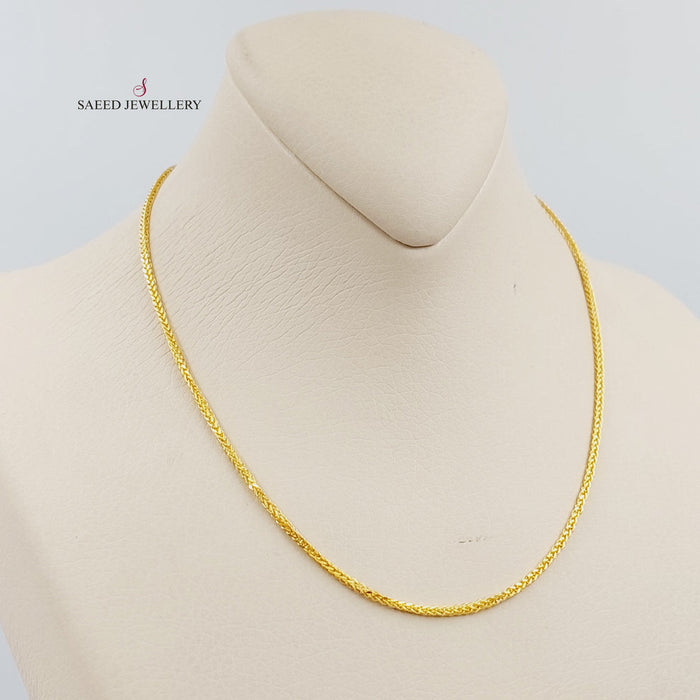 21K Thin Spiga Chain Made of 21K Yellow Gold by Saeed Jewelry-25189
