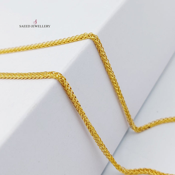 21K Thin Spiga Chain Made of 21K Yellow Gold by Saeed Jewelry-26022