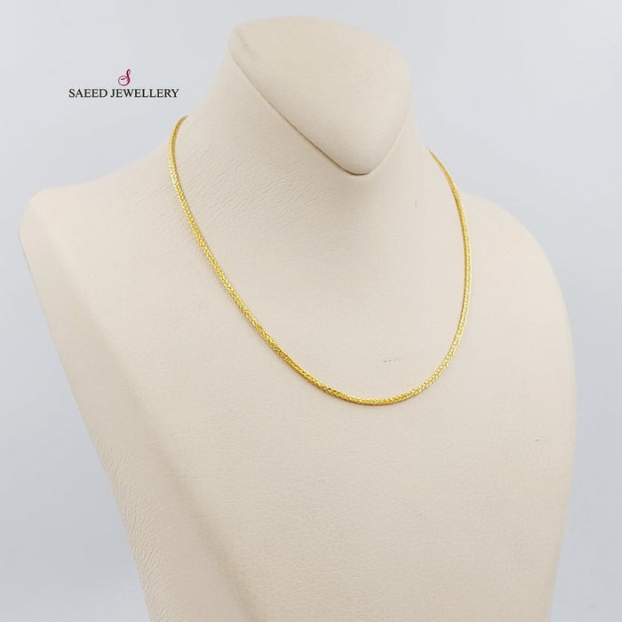 21K Thin Spiga Chain Made of 21K Yellow Gold by Saeed Jewelry-26632
