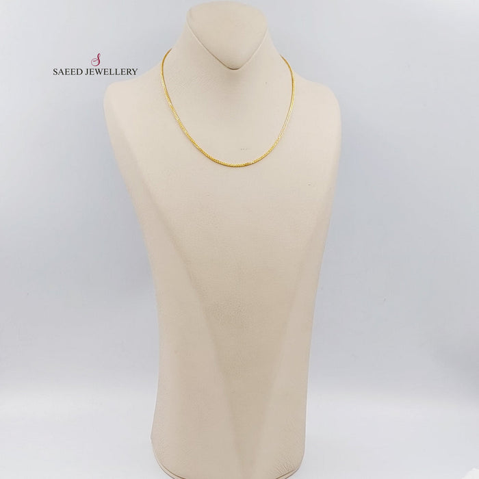 21K Thin Spiga Chain Made of 21K Yellow Gold by Saeed Jewelry-25189