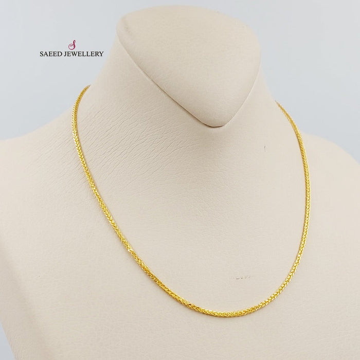 21K Thin Spiga Chain Made of 21K Yellow Gold by Saeed Jewelry-26634