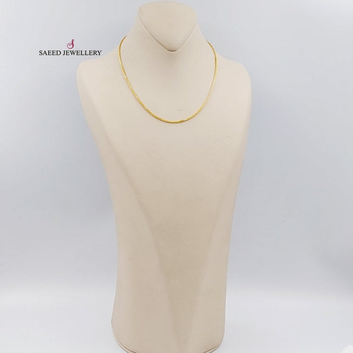21K Thin Spiga Chain Made of 21K Yellow Gold by Saeed Jewelry-26632