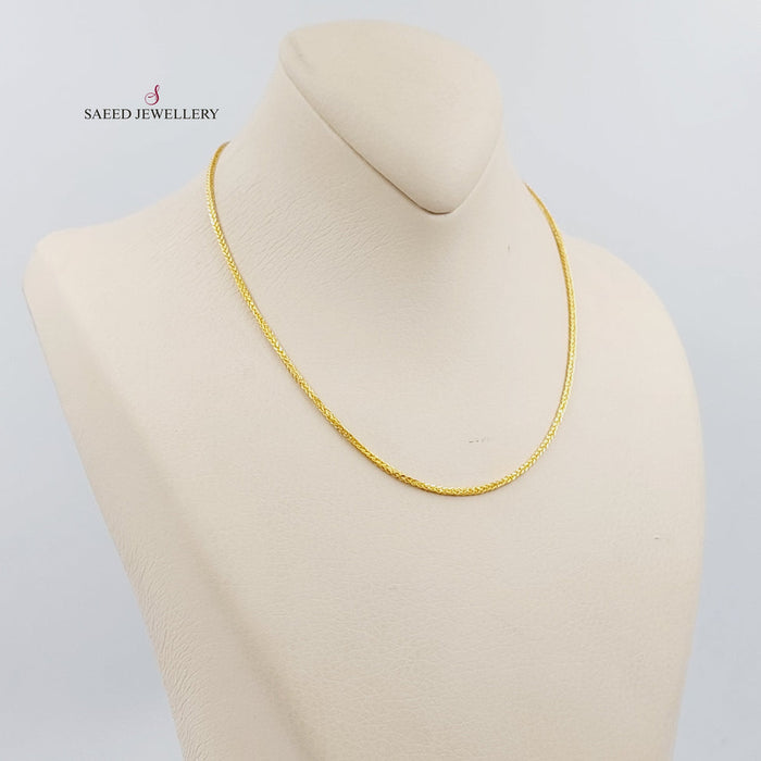 21K Thin Spiga Chain Made of 21K Yellow Gold by Saeed Jewelry-26022